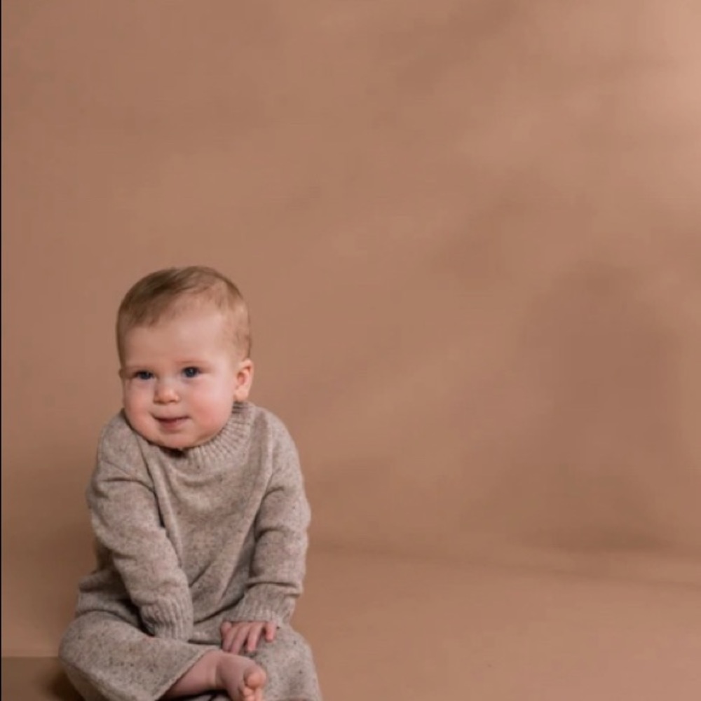 Speckled Merino Pull Over - Stone